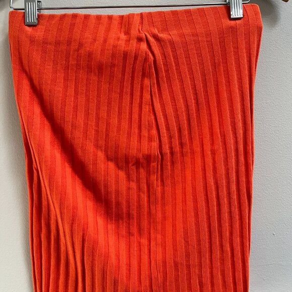 Cotton Citizen Orange Capri Mini Skirt Ribbed Knit Size Medium NEW $155 - Picture 3 of 4